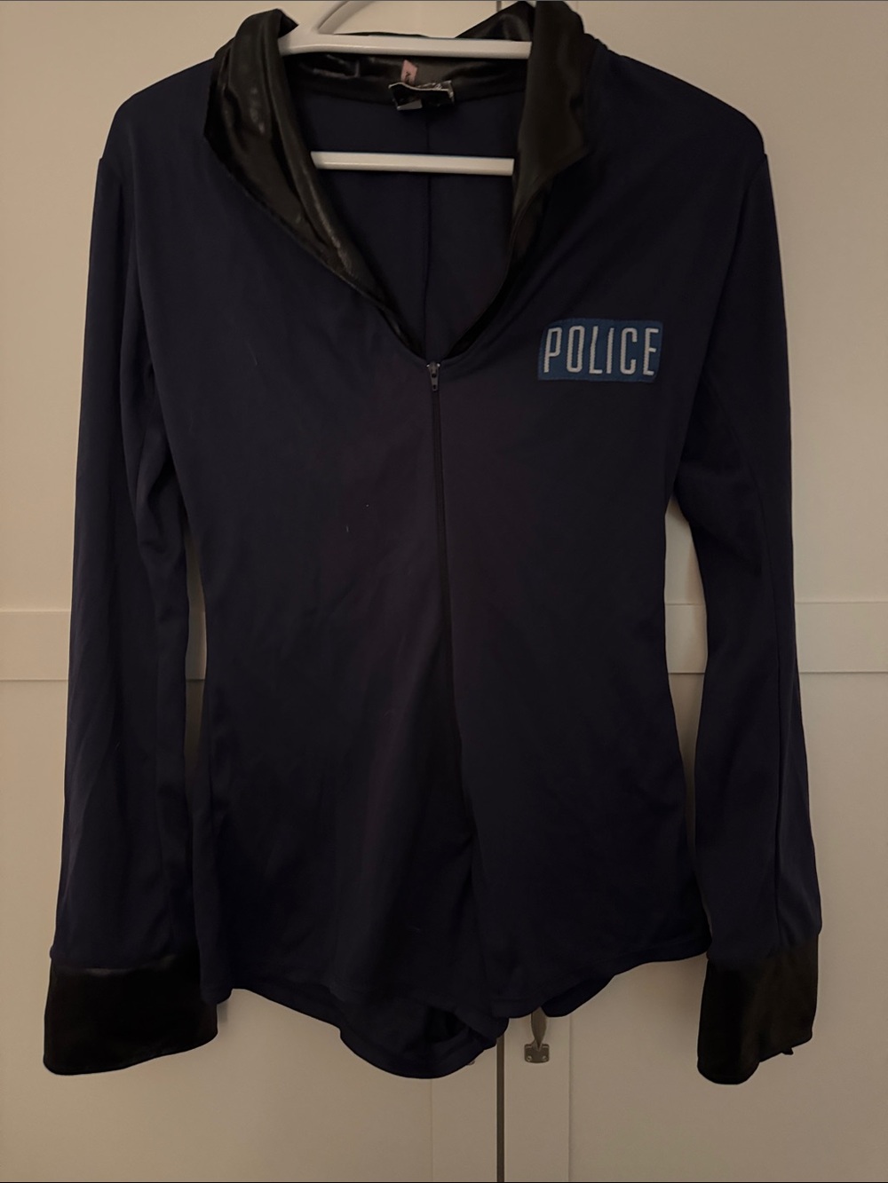 Police Logo Navy Zip-Front Women’s Top